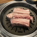 熟成肉専門店 ヨプの王豚塩焼 - サムギョプサル、焼き前
