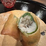 日月 - かます、ごぼう、京せり、大葉の春巻き