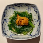 和 のぎ - 【ほうれん草の温浸し 生雲丹】