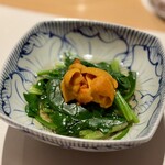 和 のぎ - 【ほうれん草の温浸し 生雲丹】