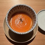 石葉 - お凌ぎ：京人参すり流し 湯葉 黒胡椒