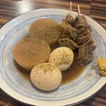 酒道 ハナクラ しぞーかおでん 高円寺店 - たまご、大根、牛すじ