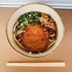 中央軒 鳥栖駅店 - 今回注文した丸天かしわうどん。