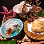 Kitsune - 鰆、鱈の白子、きんかんキュウイ、どれも美味しい