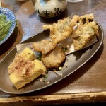 ゆうなんぎい - 盛合せ（島豆腐の厚揚げ、どぅる天、もずくの天ぷら）