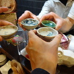 活麺富蔵 - 店の方も一緒に　皆で乾杯！　※2015年元旦