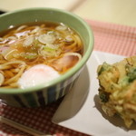 takayamaseimemmenkoinashokudou - 野菜かき揚げうどん＠４１０円＋温玉＠８０円