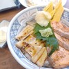 磯丸水産 - サーモンと穴子の炙り丼@1,088円