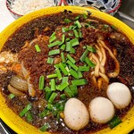 スタミナラーメン鬼山 渋谷店 - スタミナラーメン Aセット（ライス＆生玉子）＆うずら（3つ）