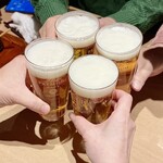 いかの墨 - 生ビールで揃って乾杯♪(*^^)o∀*∀o(^^*)♪