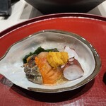 照寿司 - 赤貝　雲丹　下関海峡タコ　鮑　特選ジュレ