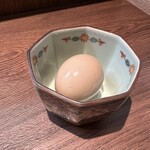 Noodle いたば - 『キムラファーム煮卵』　今日は最初に頼み忘れて、あとで追加しました。