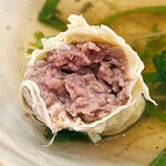 日本料理 久丹 - 鴨団子の湯葉巻き。中身はこんな感じ