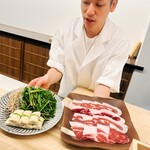 日本料理 久丹 - シャブシャブ鍋の具材が揃いました