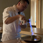 ふぐまどんな - ヒレ酒(熱)