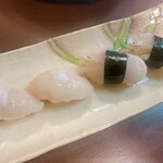 すし処にしの - 貝柱(ホタテ)炙りと生