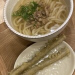 やりうどん - かしわごぼ天