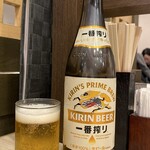やりうどん - 瓶ビール キリン一番搾り