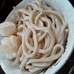 マサキヤ - 肉汁つけうどん（辛）、揚げもち