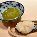 くるますし - 鮑の肝でリゾットを。