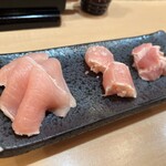 庭つ鶏 - 湯引き3点盛り