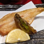 郷土料理 海幸 - ショウサイフグを揚げたん。めっちゃおいしい。揚げ方が絶妙で、トラフグに負けてないと思う。