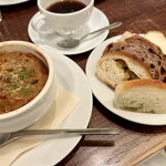 進々堂 - 料理写真:1600円　オニオングラタンモーニングセット