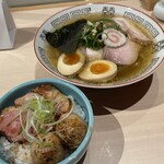 らぁ麺花萌葱 - つくね鴨ロース丼