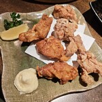 地もの海もの　なかなか - 若鶏の塩と醤油二種揚げ