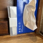 麺屋時茂 - 紙ナプキンが卓上に最初からあります☆