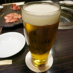 Sumibi Yakiniku Tsuru Gyuu - ビール