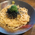 パスタ処 十兵衛 - ちょっと贅沢な明太子クリームパスタ 大盛り＋わさび