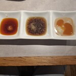 しゃぶしゃぶれたす - しゃぶしゃぶのタレ3種です。