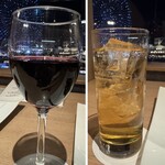 橙家 - カベルネ赤ワイン　梅酒ソーダ割り