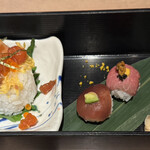 橙家 - 彩り寿司盛合せ　＆　手毬寿司　アップ