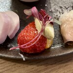 食堂Light - ＜9種の前菜盛り合わせ ＞◆さがほのかと金柑の白和え〜ピスタチオとリコッタチーズのソース～