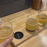 THE BEER TOKACHI - ★テイスティングセット、2,200円＋②、100円(左から①Harunire、②In the snow、⑧GOLDEN ALE)