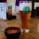 総本家更科堀井 - 赤坂生ビール 揚げ蕎麦