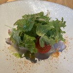 Areko - （ランチコース前菜）
                                ヒメフエダイ　ミニトマト　リコッタチーズ