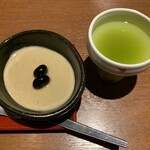 まるや本店 - ほうじ茶プリンと黒豆、深蒸し緑茶