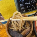 武蔵野 伝統の味 涼太郎 - 肉汁天ざるうどん6L 肉汁につけて。