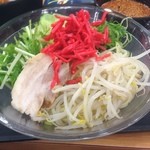 フードテラス 手打ちとんかつ古炉奈  - 家族で、福山コロナに遊びに来ています。
            晩御飯は、広島風つけ麺です。 (^ ^)