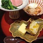 賛否両論 名古屋 - 鴨肉、あん肝大根豆腐クリーム、カステラ豆腐と胡桃南瓜