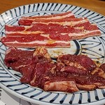 カルビ屋三夢 稲田店 - トリプルランチ（まんぷくカルビ ラム肉2）