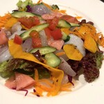 トラットリア アルモメント - 【今夜の魚料理】三浦産カワハギのカルパッチョ。