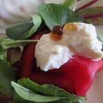 壱弐参 CAFE - 紅くるりという赤い大根にリコッタチーズ添え