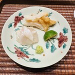 大阪天満宮 鮨とよなが - ヒラメ、つぶ貝