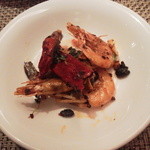 神楽坂芝蘭 - 海老の唐辛子豆鼓炒め