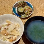 祇園 にし - 炊き込みご飯と青さ汁