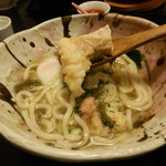 創作おうどん　遊佳 - 七菜おうどんのえび天リフト～！